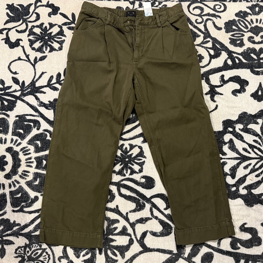 Olive Green Casual Pants